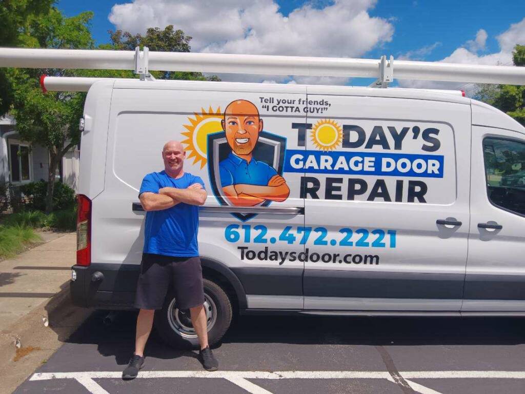 James standing in front of the Today's Garage Door Van